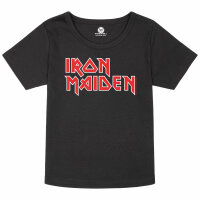 Iron Maiden (Logo) - Girly Shirt, schwarz, rot/weiß, 116
