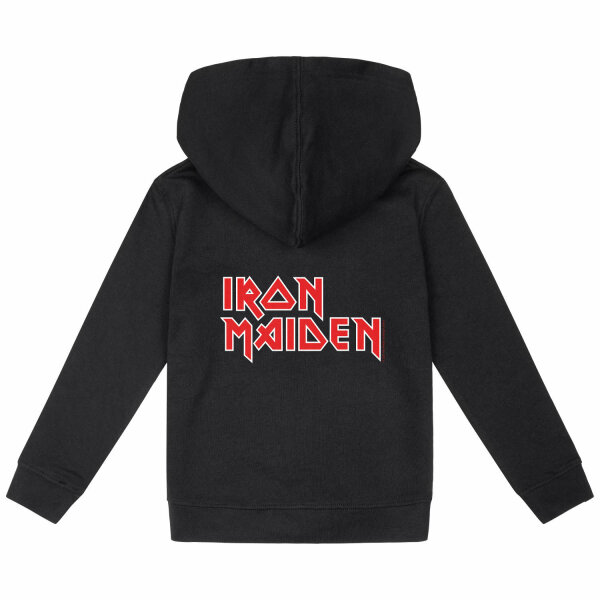 Iron Maiden (Logo) - Kinder Kapuzenjacke, schwarz, rot/weiß, 128