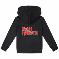 Iron Maiden (Logo) - Kids zip-hoody, black, red/white, 128