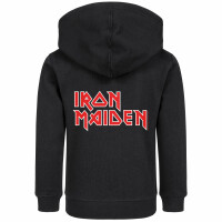 Iron Maiden (Logo) - Kinder Kapuzenjacke, schwarz, rot/weiß, 164