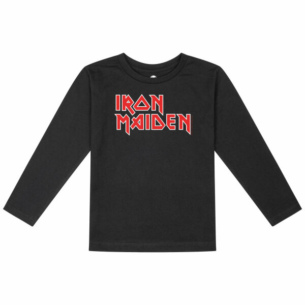 Iron Maiden (Logo) - Kinder Longsleeve, schwarz, rot/weiß, 104