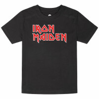Iron Maiden (Logo) - Kinder T-Shirt, schwarz, rot/weiß, 104