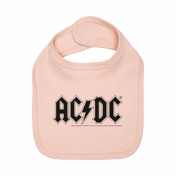 AC/DC (Logo) - Baby Lätzchen, hellrosa, schwarz, one size