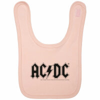 AC/DC (Logo) - Baby bib, pale pink, black, one size