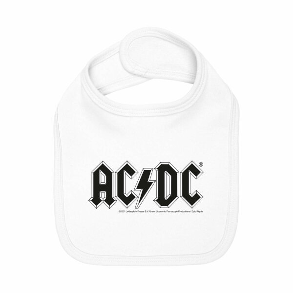 AC/DC (Logo) - Baby Lätzchen, weiß, schwarz, one size