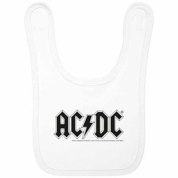 AC/DC (Logo) - Baby bib, white, black, one size