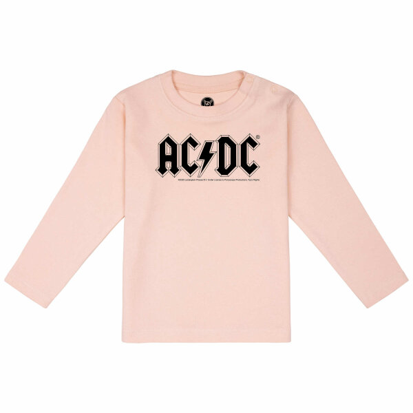 AC/DC (Logo) - Baby longsleeve, pale pink, black, 56/62