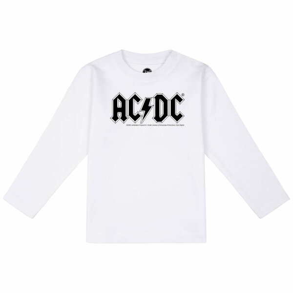 AC/DC (Logo) - Baby Longsleeve, weiß, schwarz, 56/62