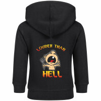 louder than hell - Baby Kapuzenjacke, schwarz, mehrfarbig, 80/86