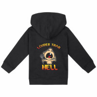 louder than hell - Baby Kapuzenjacke, schwarz, mehrfarbig, 80/86