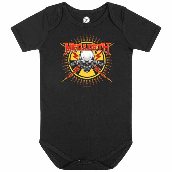 Megadeth (Skull & Bullets) - Baby Body, schwarz, mehrfarbig, 56/62