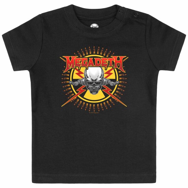 Megadeth (Skull & Bullets) - Baby T-Shirt, schwarz, mehrfarbig, 56/62
