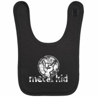 metal kid (Vintage) - Baby bib, black, white, one size