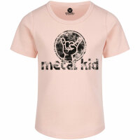 metal kid (Vintage) - Girly Shirt, hellrosa, schwarz, 104