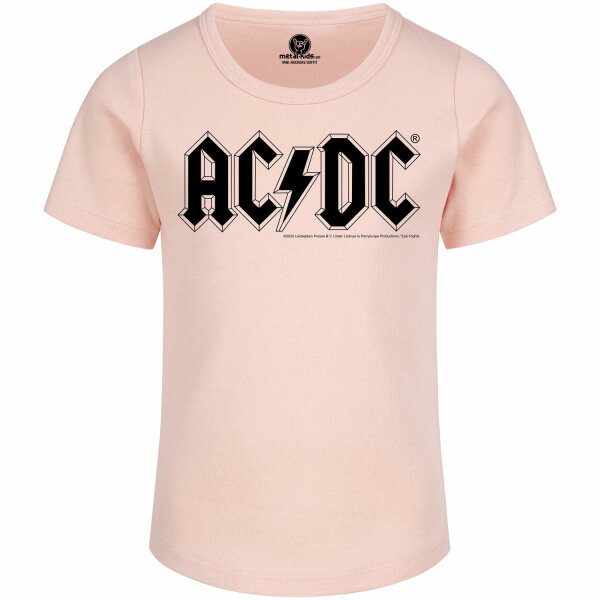 AC/DC (Logo) - Girly shirt, pale pink, black, 140