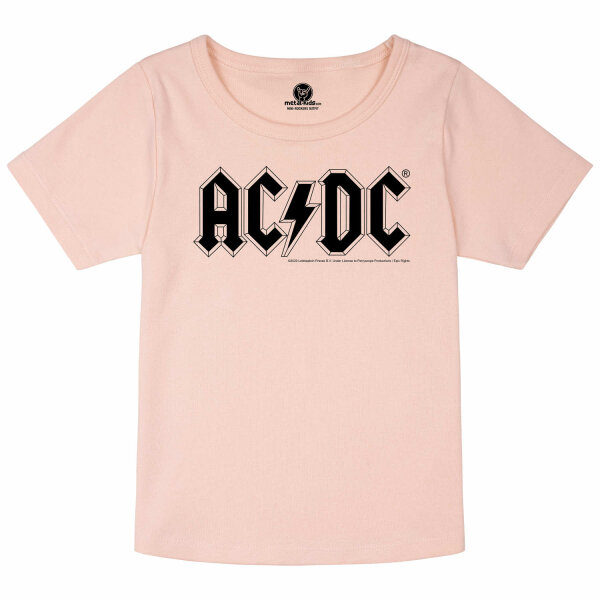 AC/DC (Logo) - Girly Shirt, hellrosa, schwarz, 140