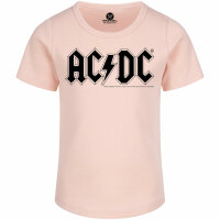 AC/DC (Logo) - Girly Shirt, hellrosa, schwarz, 140