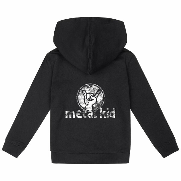 metal kid (Vintage) - Kinder Kapuzenjacke, schwarz, weiß, 104