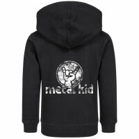 metal kid (Vintage) - Kids zip-hoody, black, white, 104