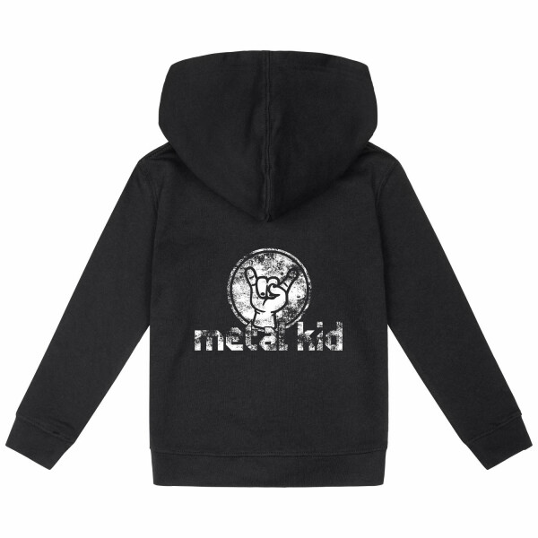 metal kid (Vintage) - Kinder Kapuzenjacke, schwarz, weiß, 128