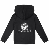 metal kid (Vintage) - Kids zip-hoody, black, white, 140