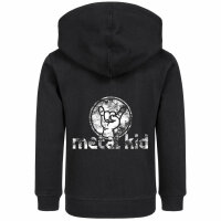 metal kid (Vintage) - Kinder Kapuzenjacke, schwarz, weiß, 152