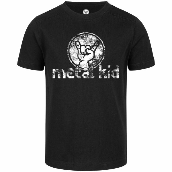 metal kid (Vintage) - Kinder T-Shirt, schwarz, weiß, 104