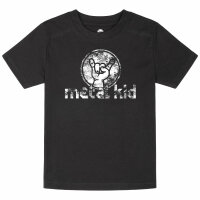 metal kid (Vintage) - Kinder T-Shirt, schwarz, weiß, 116