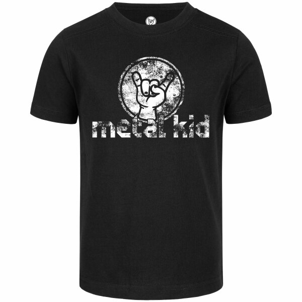 metal kid (Vintage) - Kinder T-Shirt, schwarz, weiß, 164