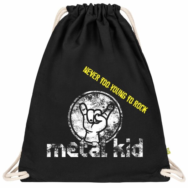 metal kid (Vintage) - Gym bag, black, white/yellow, one size