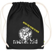 metal kid (Vintage) - Turnbeutel, schwarz, weiß/gelb, one size
