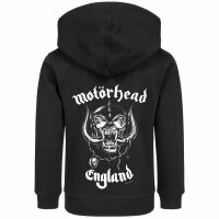 Motörhead (England) - Kinder Kapuzenjacke, schwarz, weiß, 104