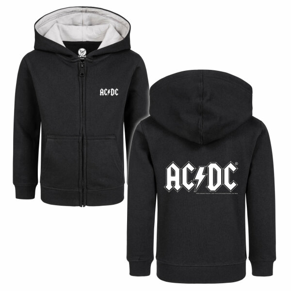 AC/DC (Logo) - Kids zip-hoody, black, white, 104