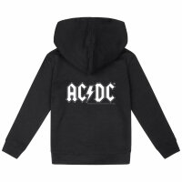 AC/DC (Logo) - Kinder Kapuzenjacke, schwarz, weiß, 152