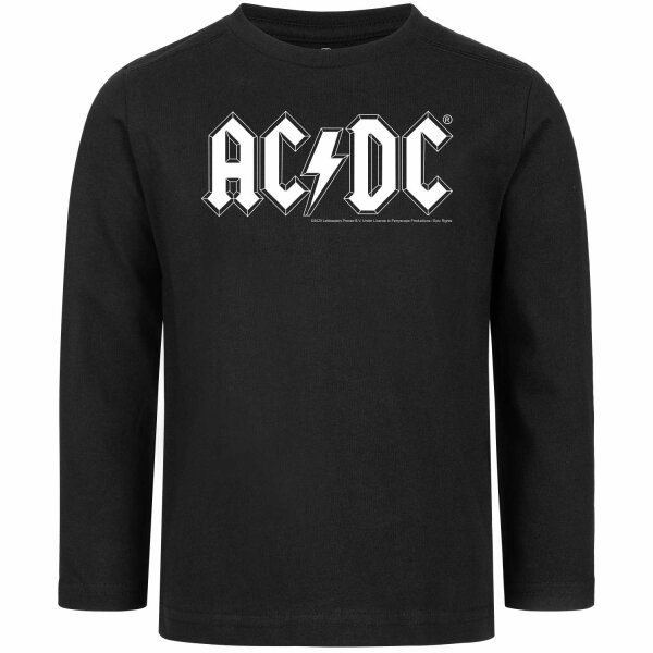 AC/DC (Logo) - Kinder Longsleeve, schwarz, weiß, 152