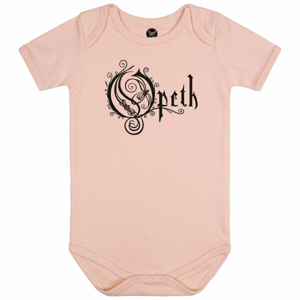 Opeth (Logo) - Baby bodysuit, pale pink, black, 56/62
