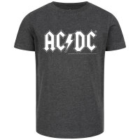 AC/DC (Logo) - Kinder T-Shirt - charcoal - weiß - 128