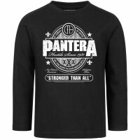 Pantera (Stronger Than All) - Kinder Longsleeve, schwarz, weiß, 140