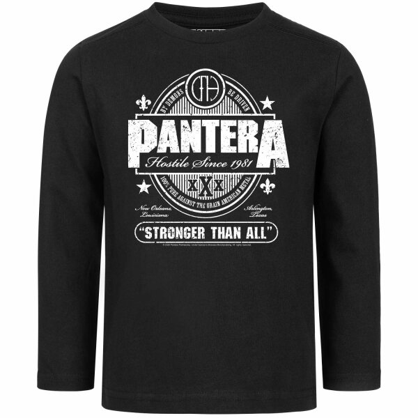 Pantera (Stronger Than All) - Kinder Longsleeve, schwarz, weiß, 152