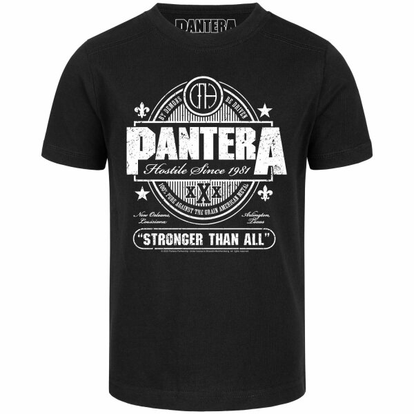 Pantera (Stronger Than All) - Kinder T-Shirt, schwarz, weiß, 152