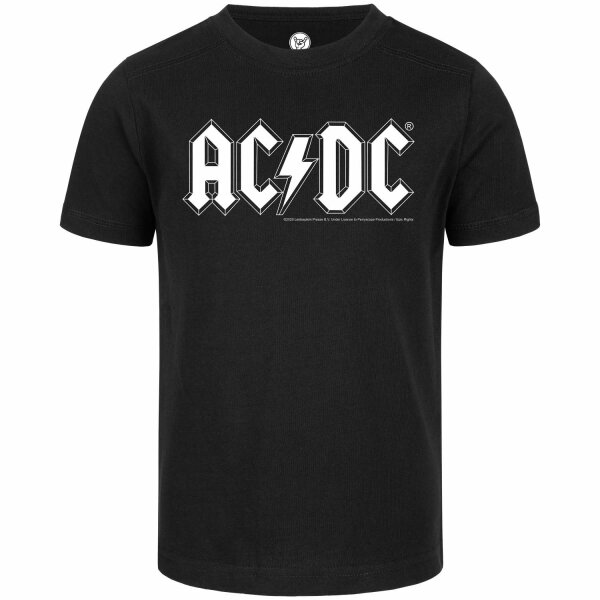 AC/DC (Logo) - Kinder T-Shirt, schwarz, weiß, 128