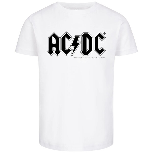 AC/DC (Logo) - Kinder T-Shirt, weiß, schwarz, 128