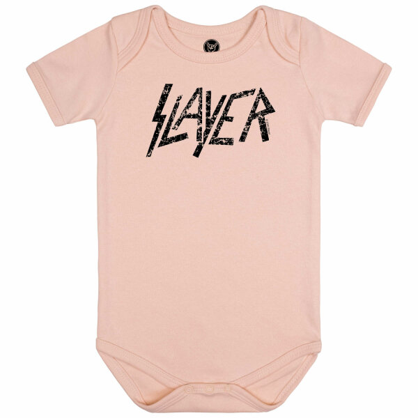 Slayer (Logo) - Baby bodysuit, pale pink, black, 56/62