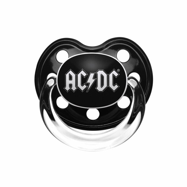 AC/DC (Logo) - Schnuller, schwarz, weiß, Größe 1