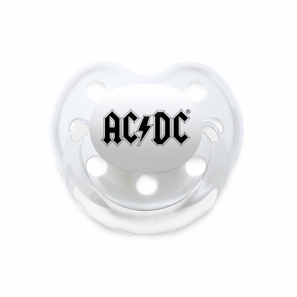 AC/DC (Logo) - Schnuller, weiß, schwarz, Größe 1