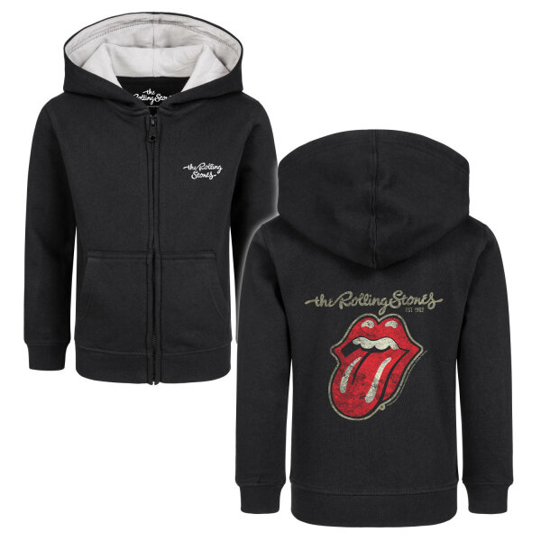 Rolling Stones (Classic Tongue) - Kinder Kapuzenjacke, schwarz, mehrfarbig, 104