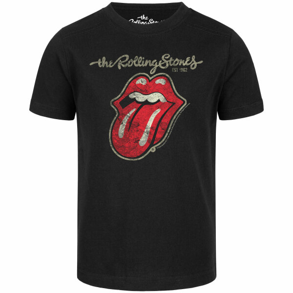 Rolling Stones (Classic Tongue) - Kinder T-Shirt, schwarz, mehrfarbig, 116
