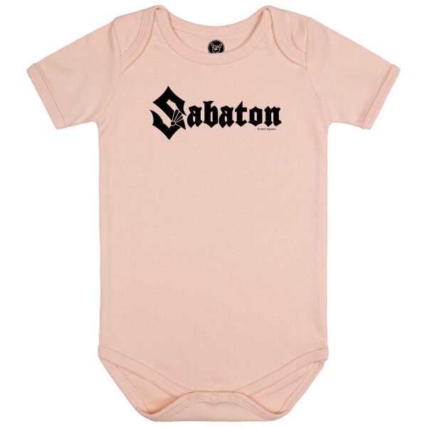 Sabaton (Logo) - Baby bodysuit, pale pink, black, 56/62