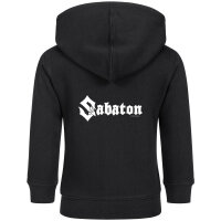 Sabaton (Logo) - Baby Kapuzenjacke, schwarz, weiß, 56/62