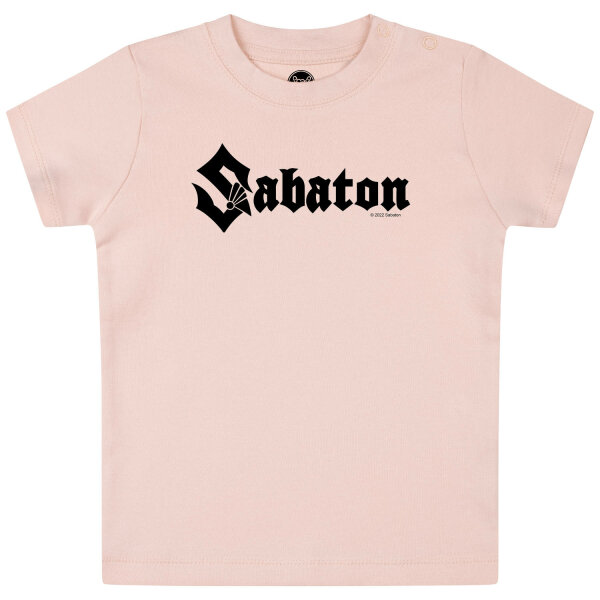 Sabaton (Logo) - Baby T-Shirt, hellrosa, schwarz, 56/62